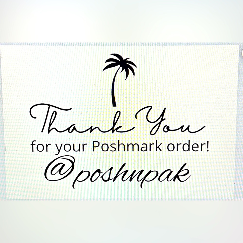 🌴50 Custom Thank you stickers- 2.25 x 1.25 rectangle-palm tree